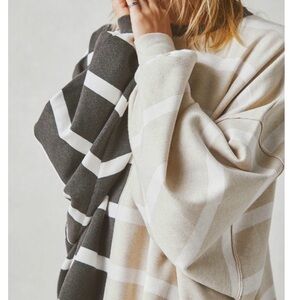 Free People Striped Oversized Women’s Sweater in Beige & Charcoal